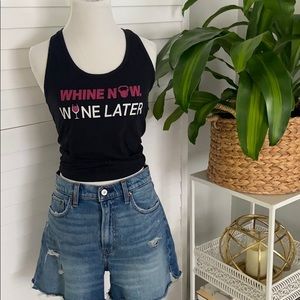 “Wine or whine” racerback workout tank EUC